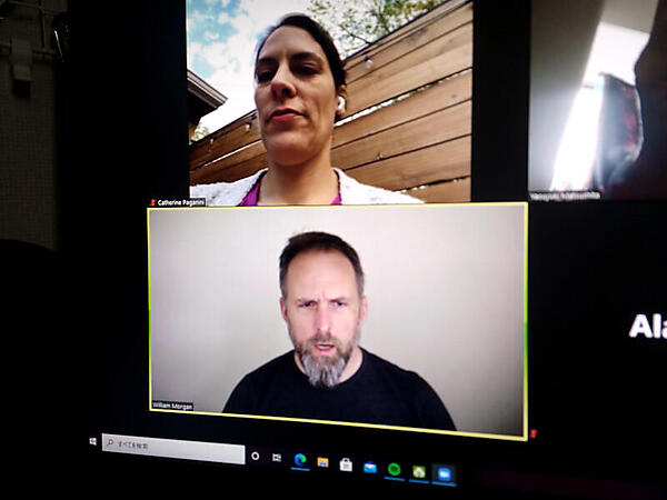 Zoomでのインタビューに応えるWilliam Morgan氏とマーケティングのCatharine Paganini氏