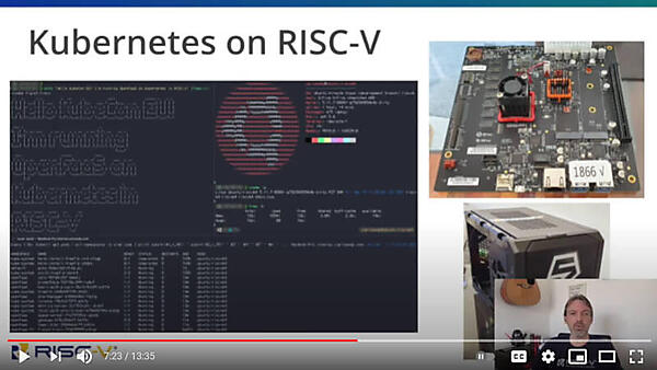 SiFiveのボードを使ってRISC-Vの上でKubernetesが動いていることを実演