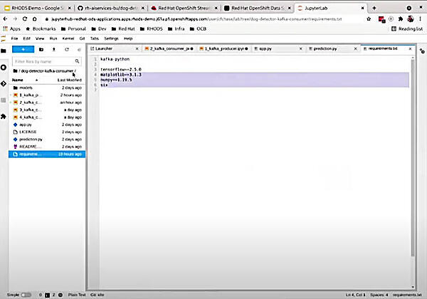 Flaskが外されてKafka-Pythonが追加されている
