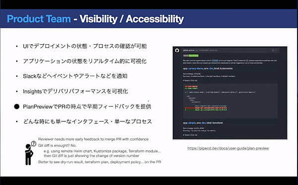 デベロッパー向けの利点の例