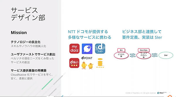 宮川氏がNTTドコモの所属部署を紹介