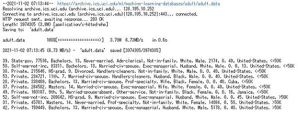図3-1：データセットダウンロード実行結果とその内容