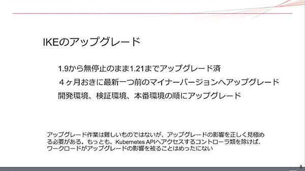 IKEのKubernetesアップデートの方針