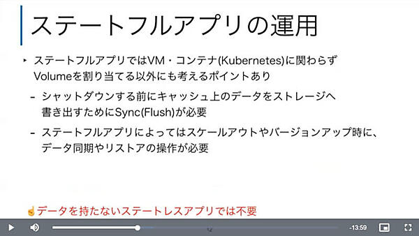 永続的ストレージを使うアプリの運用面でのポイントを解説