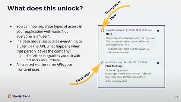 FireHydrantのユーザーが作ったものとSlackから作られたものは同じ扱い