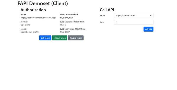 クライアントアプリケーションのトップ画面