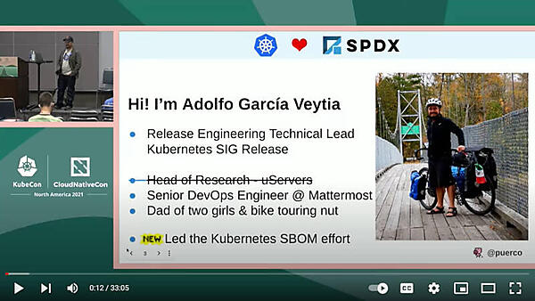 Adolfo Garcia Veytia氏の自己紹介。自転車好きらしい