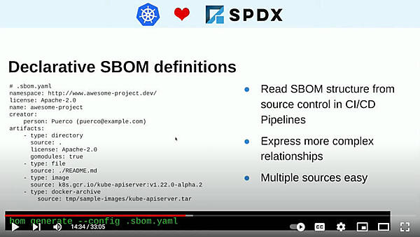 yamlファイルからSBOMを生成