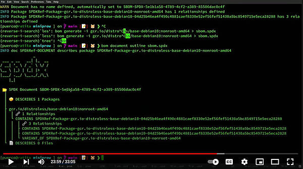 SBOMを作る部分をデモとして実行