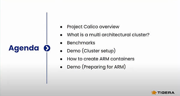 セッションのアジェンダ。デモでは実際にAWS上にクラスターをデプロイ