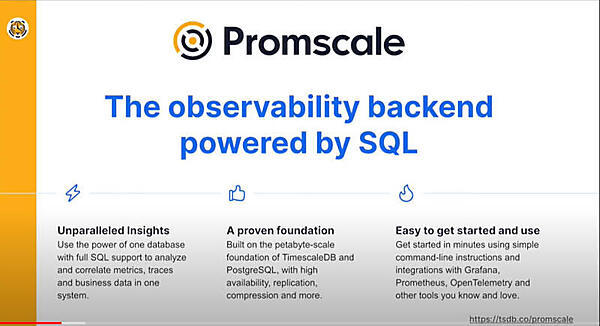PromscaleはPostgreSQLをベースにしたタイムシリーズデータベースとSQLバックエンドの総称