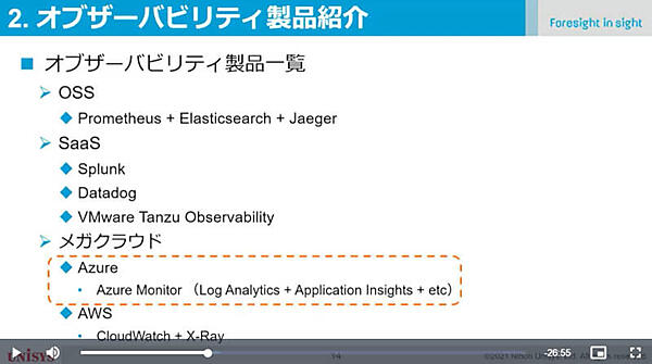 Azureのオブザーバビリティを中心に説明