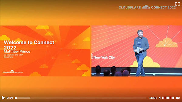 セッションを行うCloudflareのCEO、Matthew Prince氏