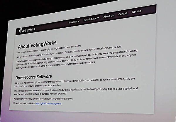 オープンソースソフトウェアが社会に与えたインパクトとして紹介されたVoting Works