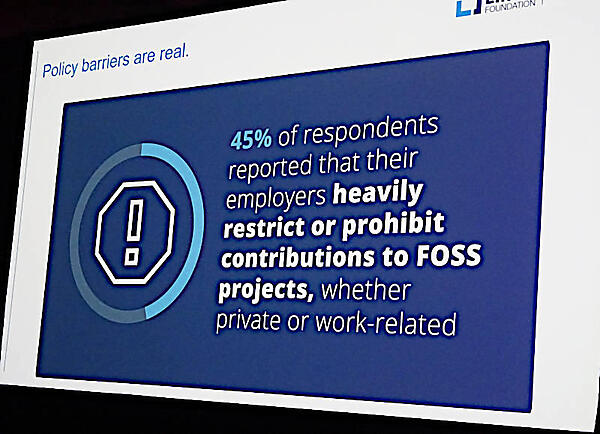 企業のポリシーでOSSにコードを提供できないエンジニアが45％を占めるという調査結果