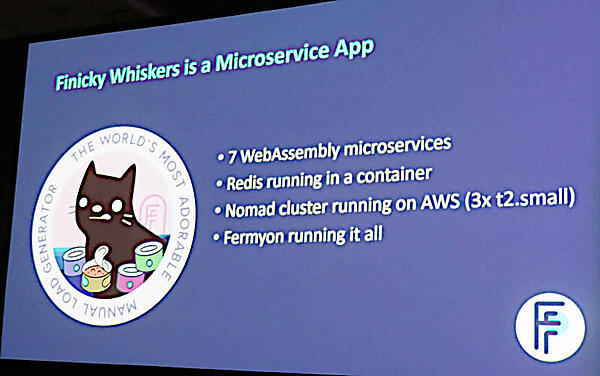 「Finicky Whisker」というマイクロサービスのデモを紹介