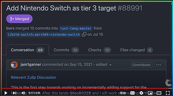 GitHubで任天堂Switchサポートが7月にマージされている
