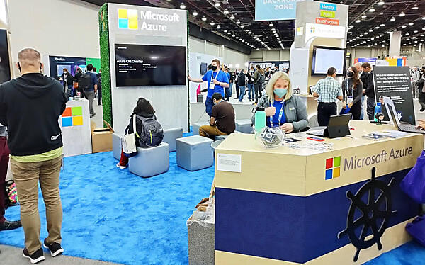 Microsoftのブース。Azureが中心