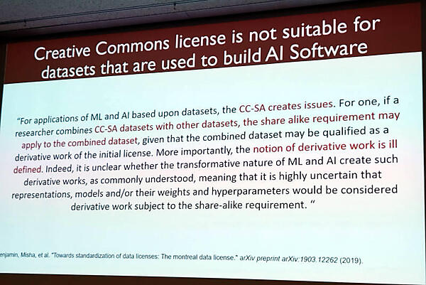 CC-SAだけでは人工知能に使われるデータセットとしては危険