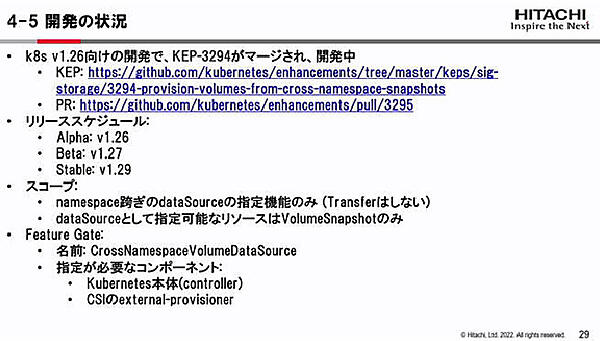 namespace跨ぎの仕様開発の状況