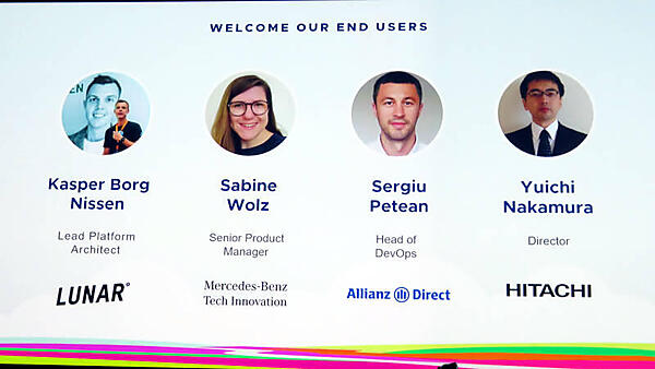 新たなエンドユーザーとしてメルセデスベンツテックイノベーションとともに日立製作所も紹介された