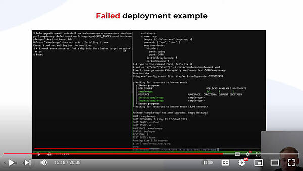Helm（左）とwerf（右）によるデプロイの違いを解説