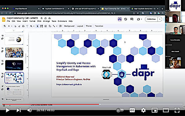 タイトルは「KeycloakとDaprを使ってKubernetesのIAMをシンプルにする」という意味