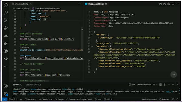 Visual Studio Codeでリクエストとレスポンスを見せながらデモを実行
