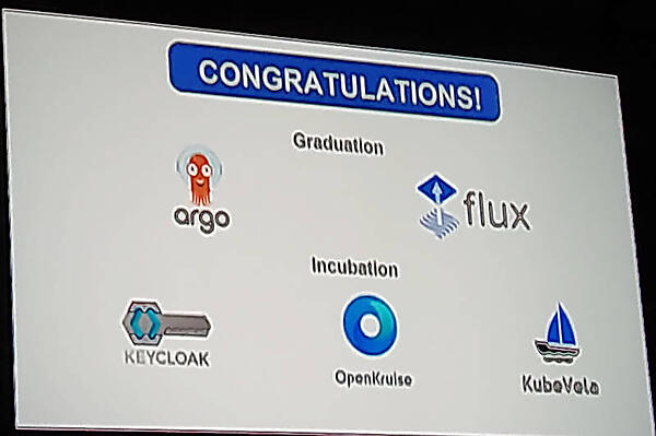 図2：KubeCon EU 2023のキーノートでKeycloakが入ったことが紹介