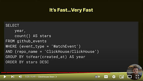 ClickHouseのGitHubにおけるスターの数を集計するSQL