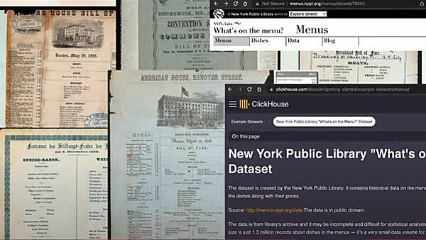 ニューヨーク公共図書館に保存されているメニューからデータ集計を実行