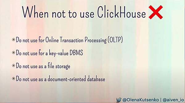 ClickHouseに向いていない使い方を紹介