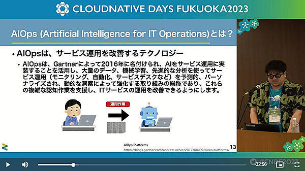 Gartnerの定義したAIOpsを3つの領域に分けて説明