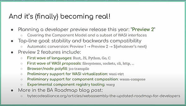 Wasmの将来計画を紹介。Preview 2が次のマイルストーン