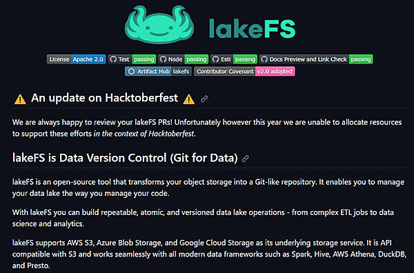 GitHubのページにGit for Dataという説明