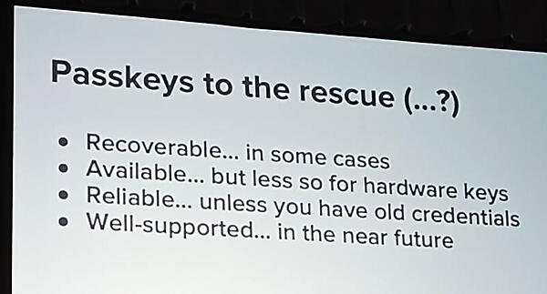 解決策となるはずのパスキーだが不安も残る