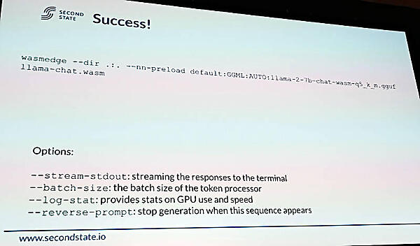 WasmEdgeのコマンドとして質問を行うやり方を説明