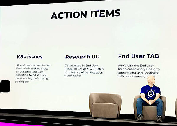 アクションアイテムを紹介。主にエンドユーザーの声を拾うための組織を結成