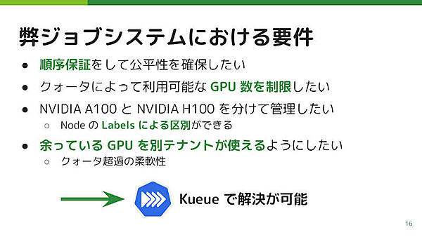 要件はKueueを使うことで解決