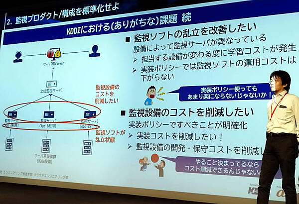 KDDIの自社事例を解説する神谷氏