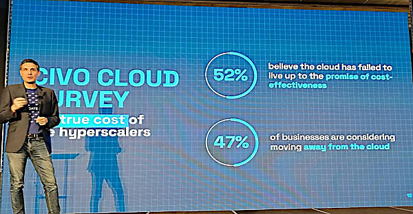 コストが問題点として指摘。半分近くがパブリッククラウドからの移行を検討している
