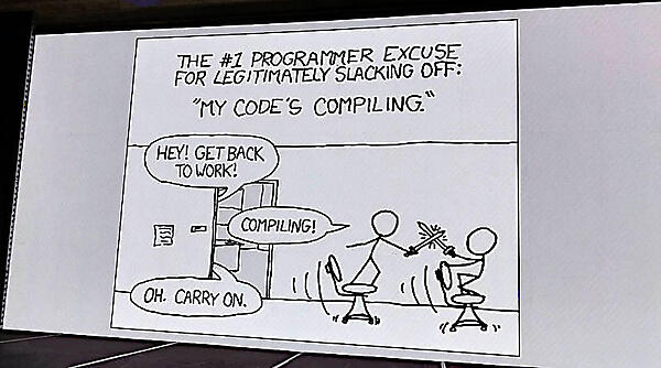 マンガを使ってコンパイルに時間がかかることをジョークに