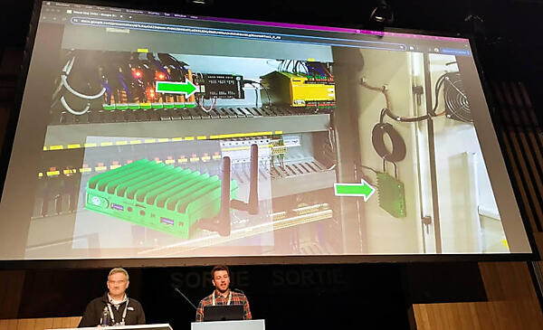 工作機械に接続されているMachineMetricsのエッジデバイス