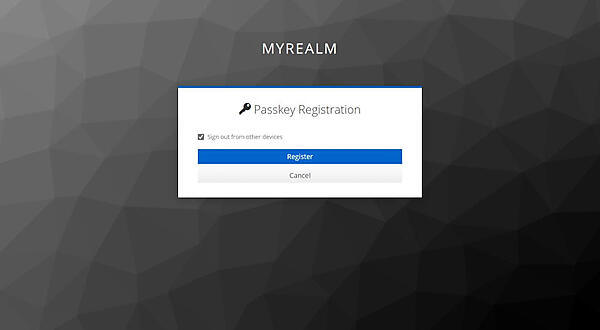 図7：パスキー登録画面