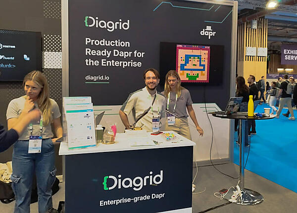 Diagridのブース。Daprの開発元としてMicrosoftからスピンオフした企業だ