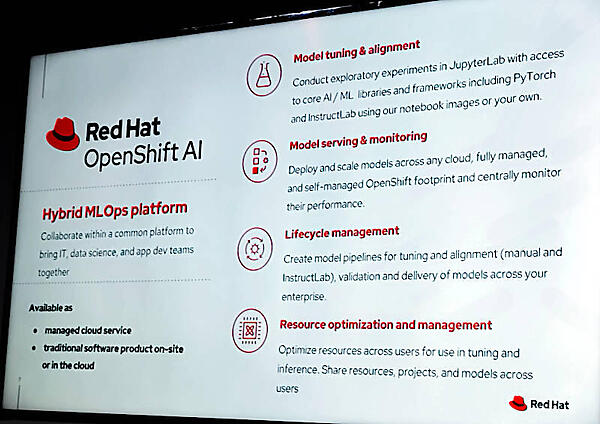 OpenShift AIの詳細。AIアプリケーションのライフサイクルにも言及している