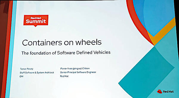 車載システムのセッションをGMとRed Hatのエンジニアが共同で講演