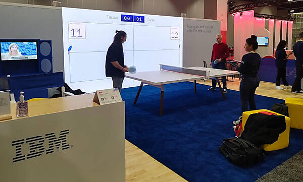 IBMがスポンサーの卓球コーナー