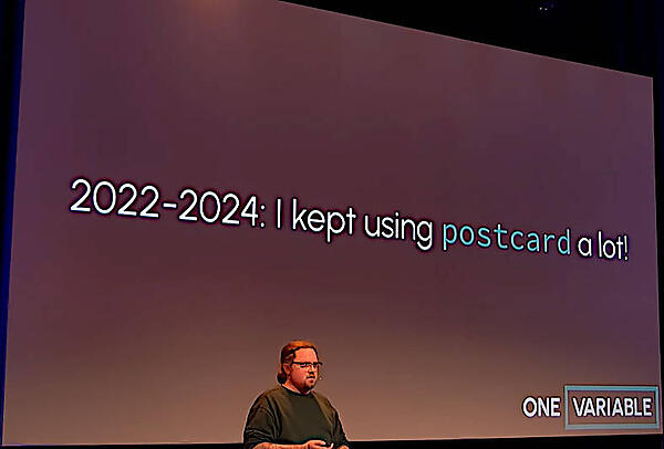 多くのプロジェクトでpostcardを利用したと説明