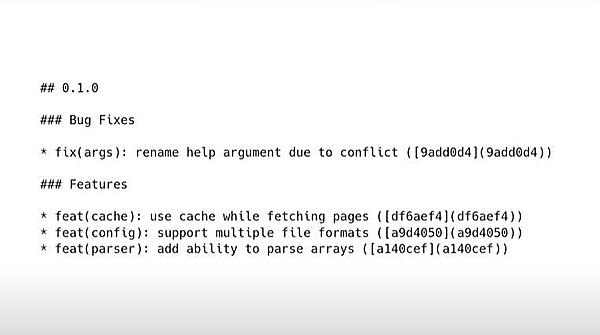 マークダウンで書かれたChangelogの内容例